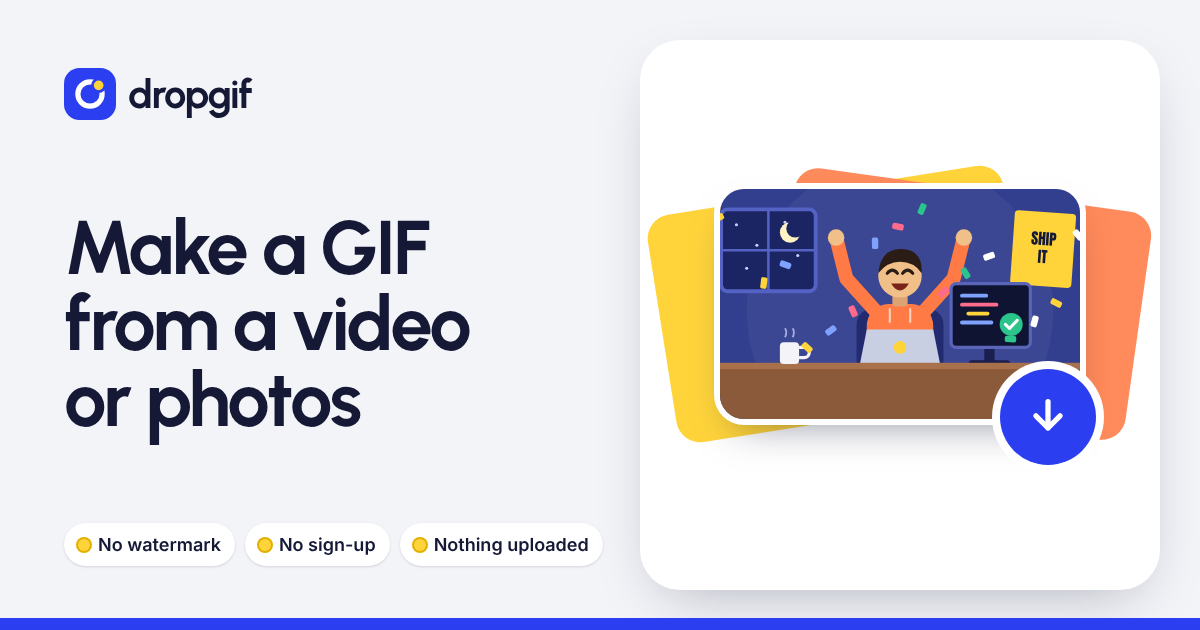 DropGIF, as it opens in a browser tab